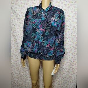 NWT Alfred Dunner women's plus size 14 button up professional blouse shirt top